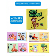 Childrens Baby Cognition Cloth Book Toy Puzzle Early Education Tear Not Rotten English Tear-proof Three-dimensional Cloth Book