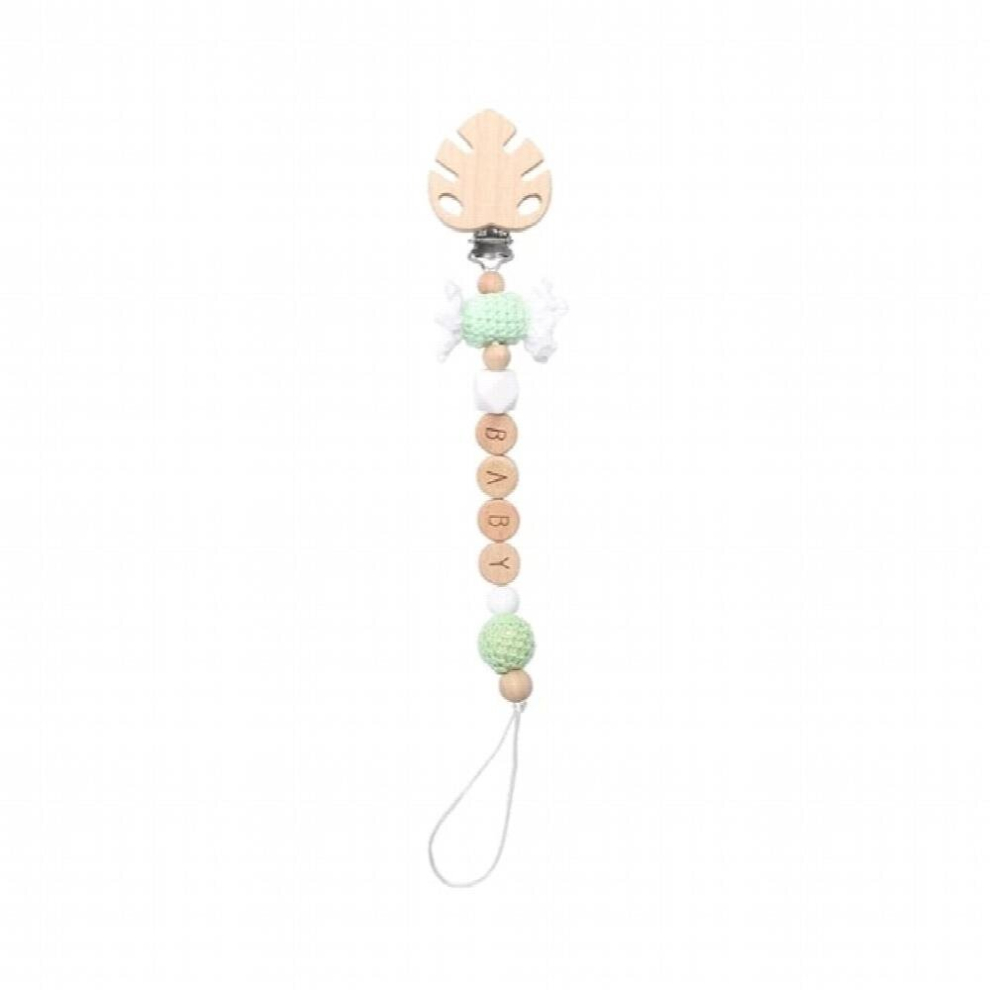1pc Baby Pacifier Chain Personalize Name Pacifier Clip Wooden Dummy Chain Holder Crochet Candy Pacifier Baby Teething Toys Gift
