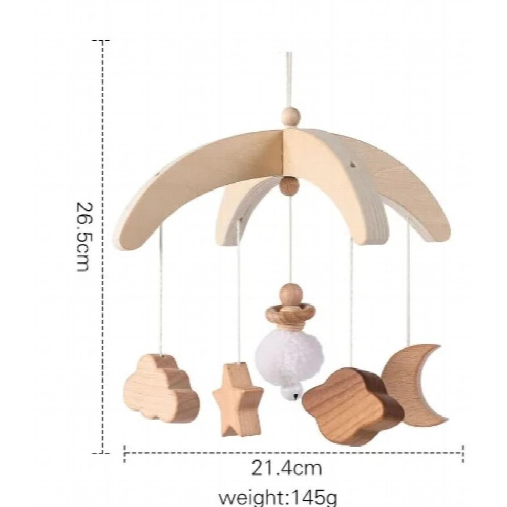 Lets Make Baby Wooden Bed Bell 360 Degree Rotating Bracket Mobile Hanging Rattles Toys Hanger Baby Crib Mobile Bed Bell Bracket