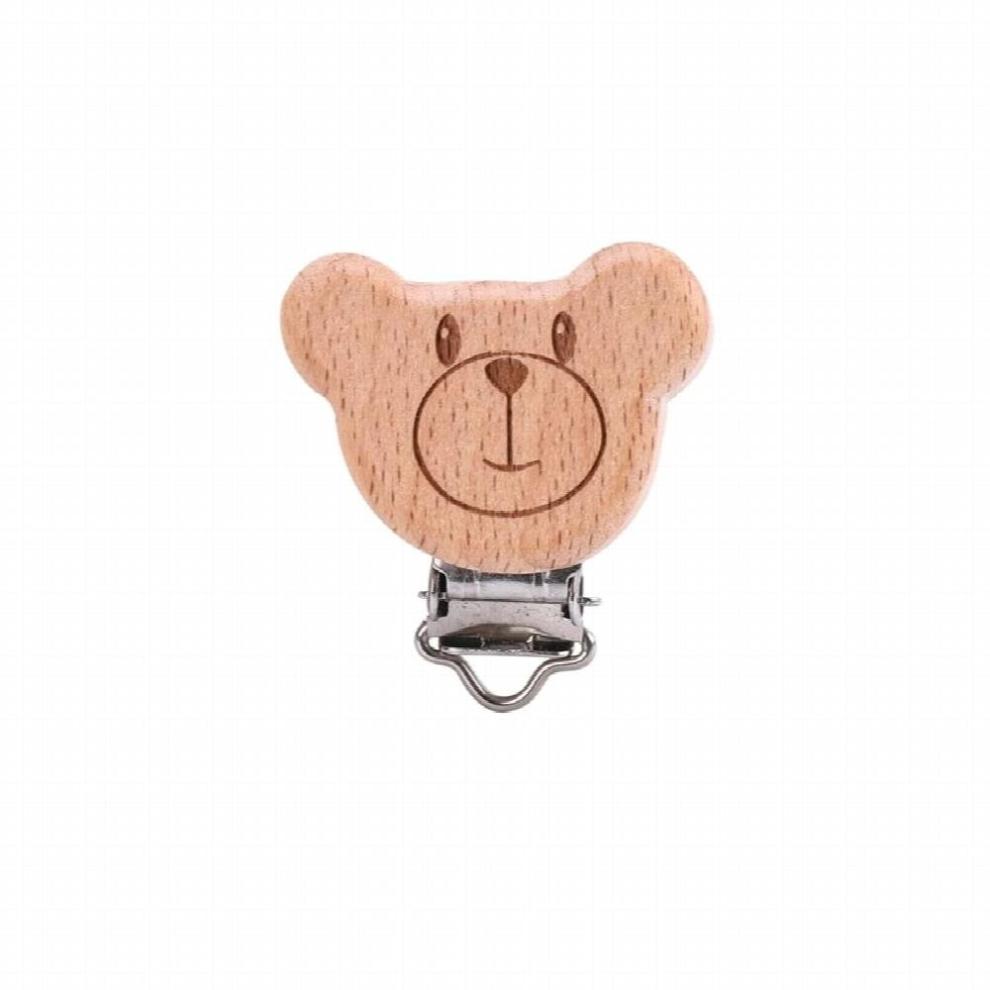 1PC Baby Pacifier Clips Cartoon Wooden Soother Clip Nursing Accessories Diy Dummy Pacifier Chains Clip Chain Wooden Baby Teether