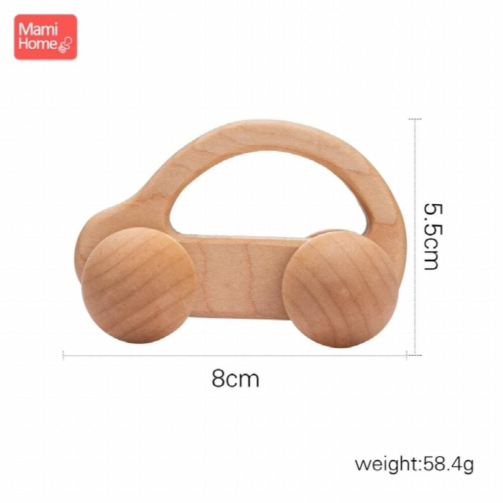 1pc Baby Toys Wooden BPA Beech Wood Teether Cartoon Car Organic Wooden Car Montessori Toys For Children Teething Nurse Gift