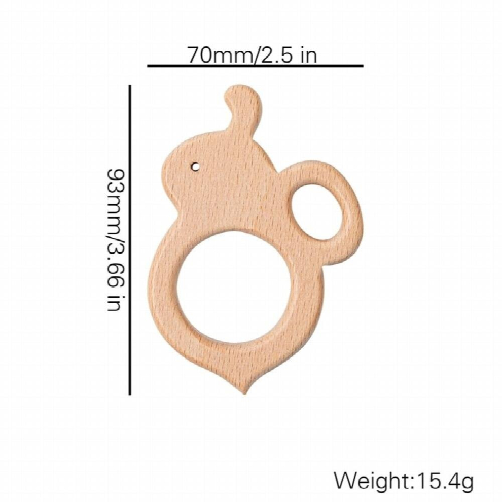 1PC Baby Wooden Teethers Food Toys Wooden Animal Beech Wood Teething Molar Teether Bracelet Pendant Children Bite Stuff