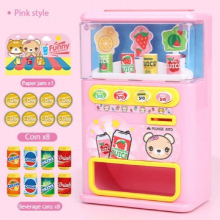 Childrens Simulation beverage vending machine toy Pretend Play Light music Education Toys for Kids girl Games Birthday Toy Gift