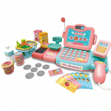 24PCS Pretend Play Toys Supermarket Electronic Cash Register Checkout Counter Shopping Toys for Childrens Role Play Game
