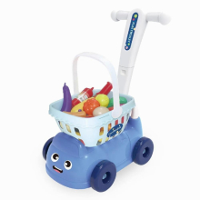 Kids Kitchen Toys Simulation Shopping Cart Mini Kitchen Vegetables Food Pretend Play Role Birthday Gift for Girls Toys
