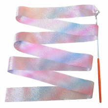 2M/4M Flashing Star Gym Ribbons Dance Ribbon Art Gymnastics Ballet Streamer Twirling Rod Rainbow Stick Training Kids Toys