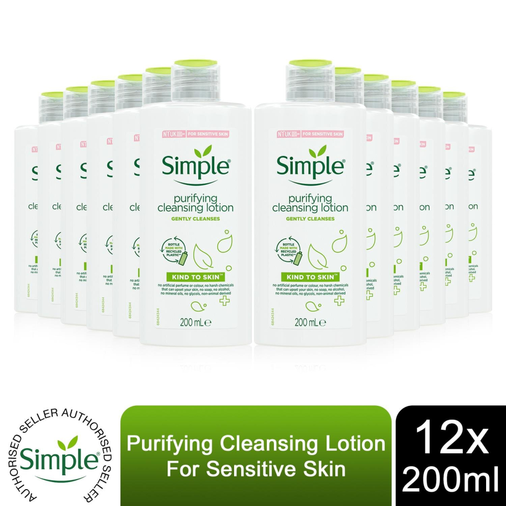 Simple Kind To Skin Purifying Cleansing Lotion, 12x200ml