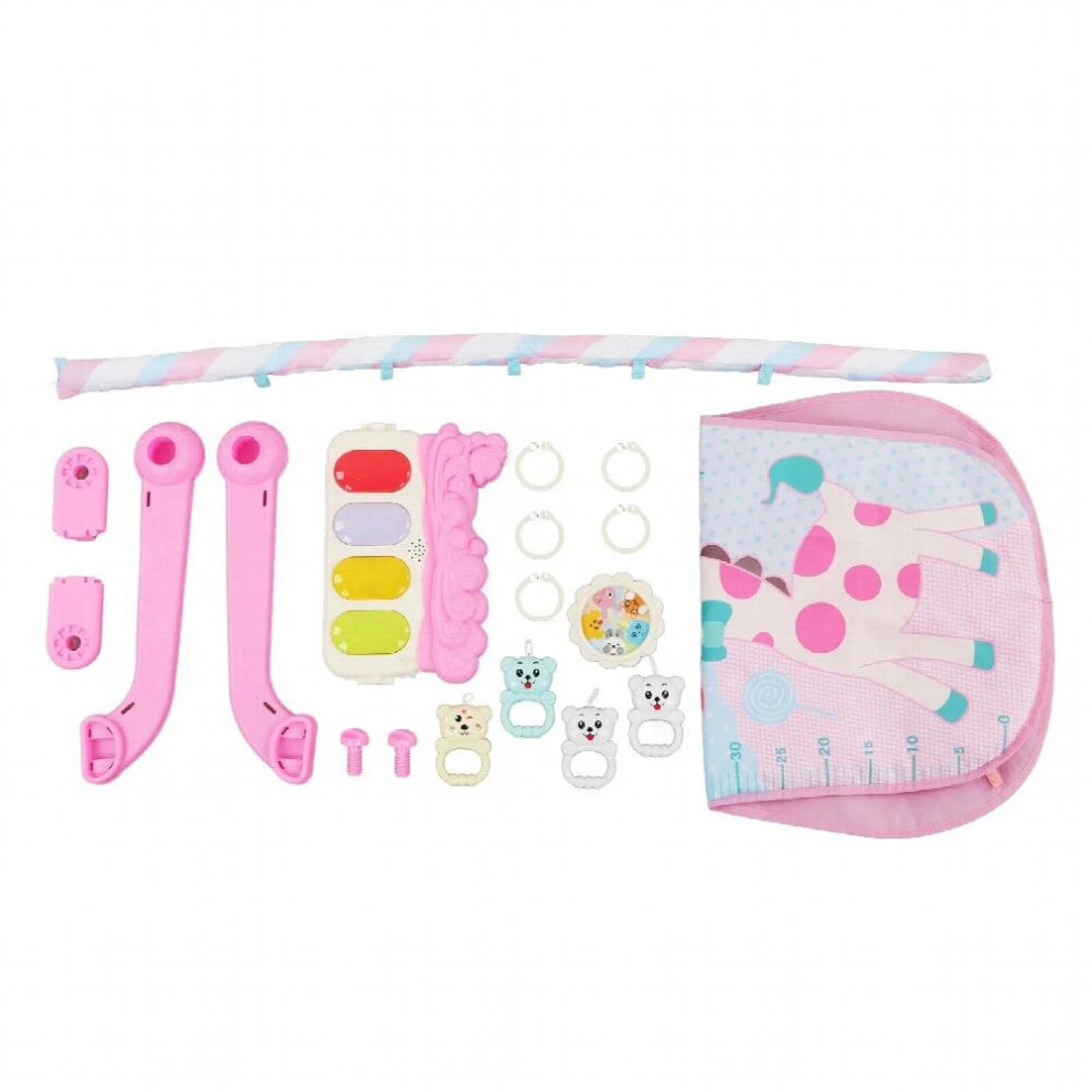 Baby Activity Gym Mat Educational Brain Training Baby Kick Play Piano Mat Sound With Musical Toys For Playing Pink/Light