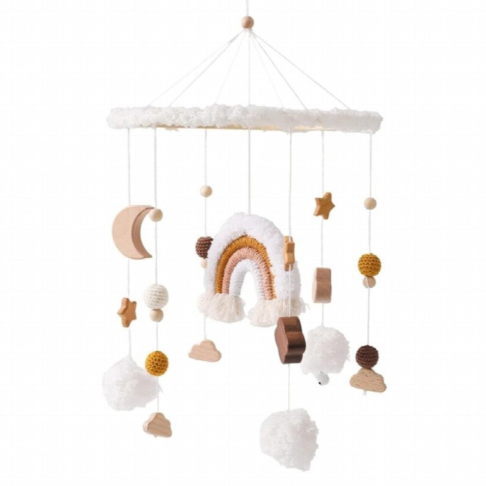 Baby Wooden Bed Bell Toys Newborn Mobiles Crib Rainbow Hanging Pendant Rattle Education Montessori Toys For Children Birth Gift