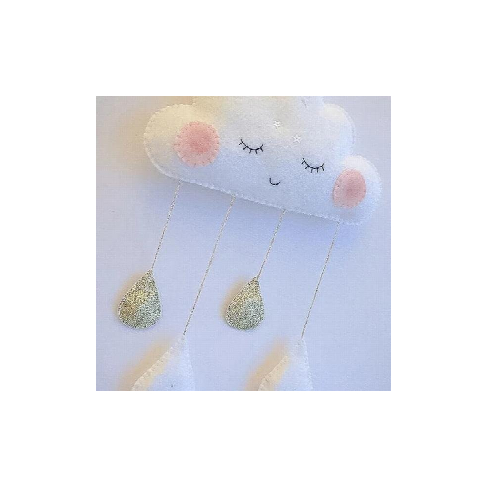 1PC Clouds Wind Chime Baby Bed Bell Childrens Room Decoration Photography Props Soft Rattles Mobile Stroller Hanging Baby Toys
