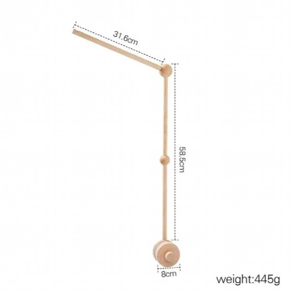 Baby Wooden Bed Bell Bracket Mobile Hanging Rattles Bracket Toys Hanger Baby Crib Mobile Bed Bell Wood Toys Holder Arm Bracket