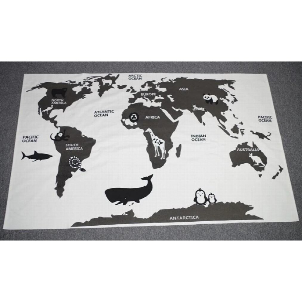 Kids Playing Mats Crawling Rugs World Map Blanket Educational Baby Play Mat Room Decoration Floor Decor Carpet 140*90CM