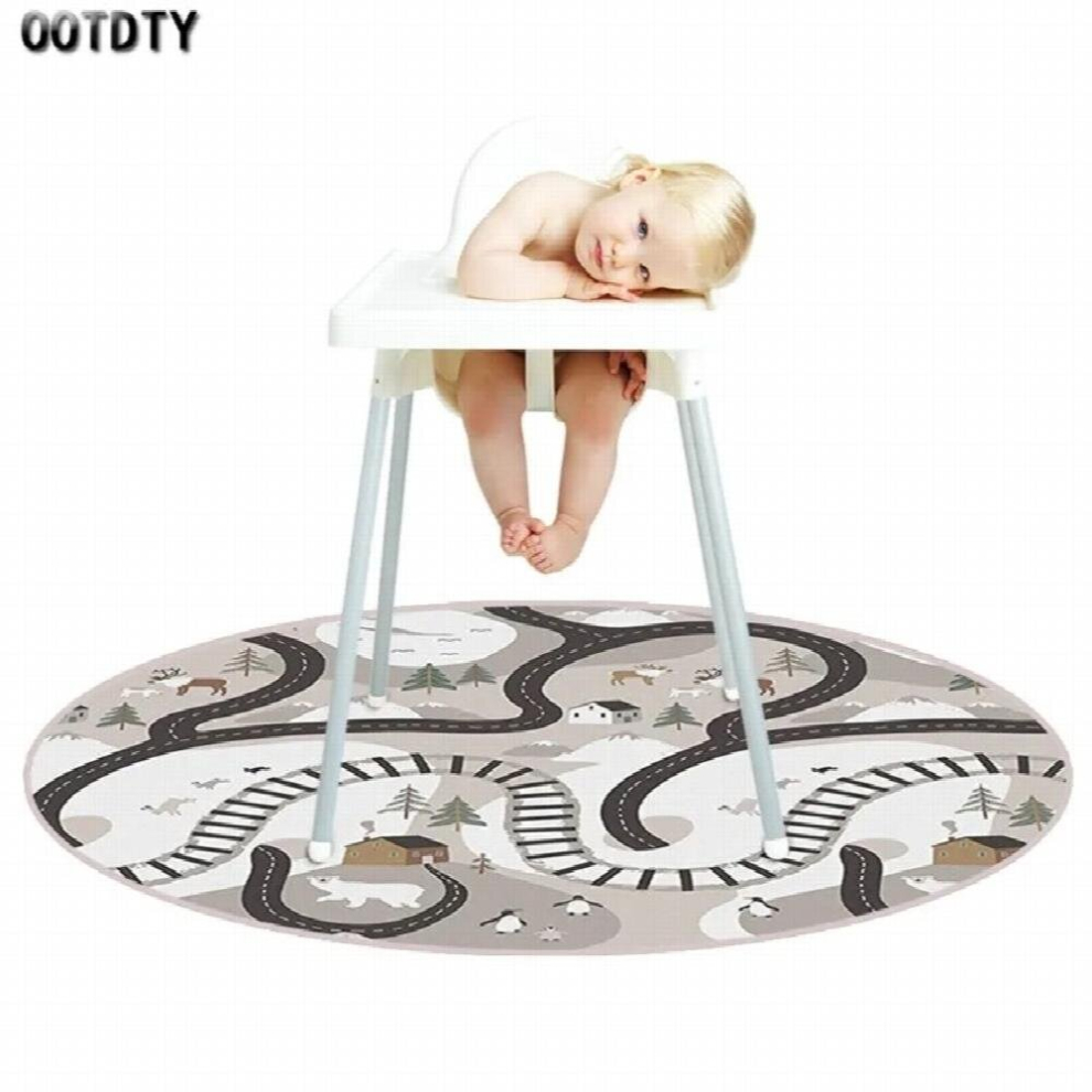 Washable Highchair Floor Mat Anti-Slip Silicone Spot Mat Waterproof Food Catcher Art Craft Leak Proof Mat Crawling Play Mat