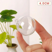 5pcs 4/5/6/7/8cm Open Plastic Clear Bauble Ornament Gift Present Box Decoration Christmas Tree Hanging Pendant Ball Gift Package