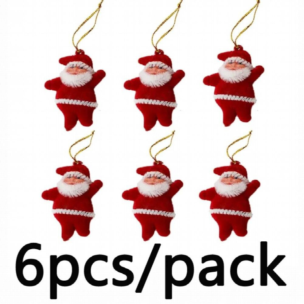 (6pcs/pack) Santa Mini Christmas Tree Decoration Hanging Pendant Holiday Old Man Decorations Hanging Accessories Home DIY-image-OPC-PD22J5J-NEW