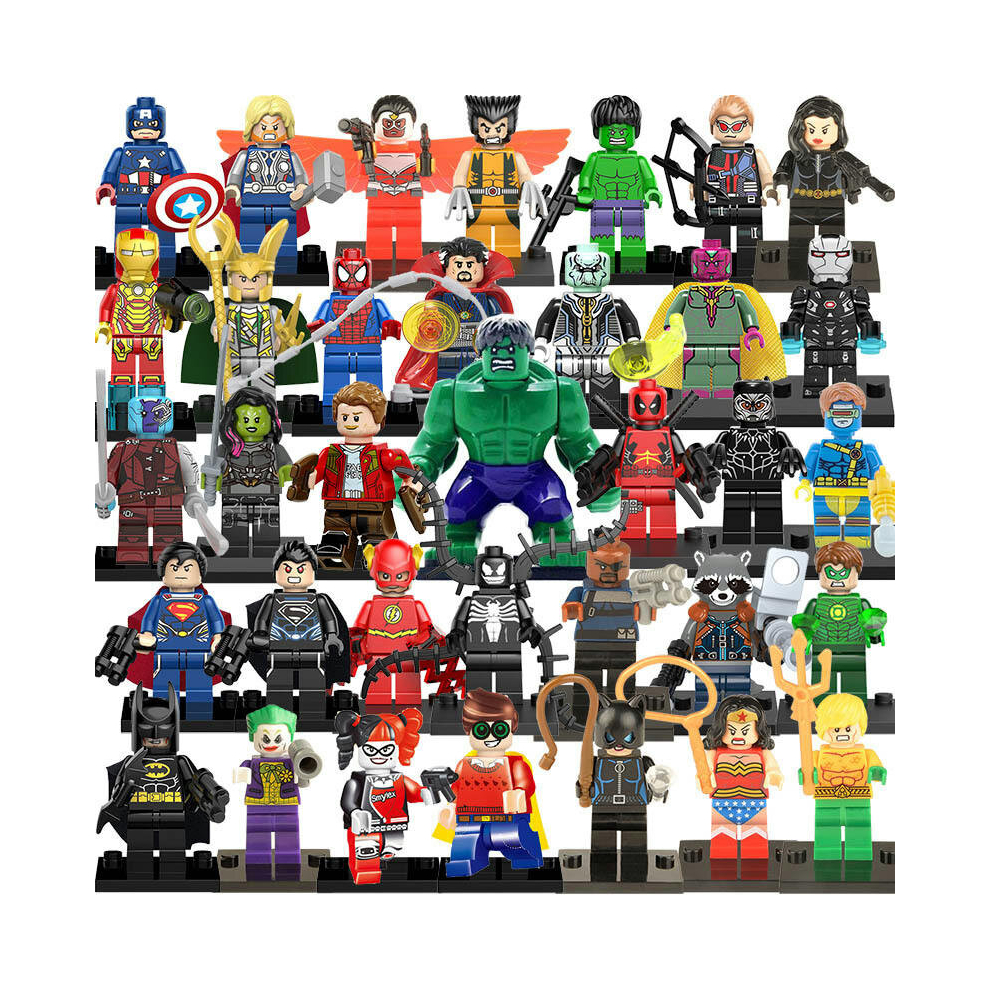 35PCS Superhero Building Block Mminifigures and Small Particle DIY Assembled Toy Set