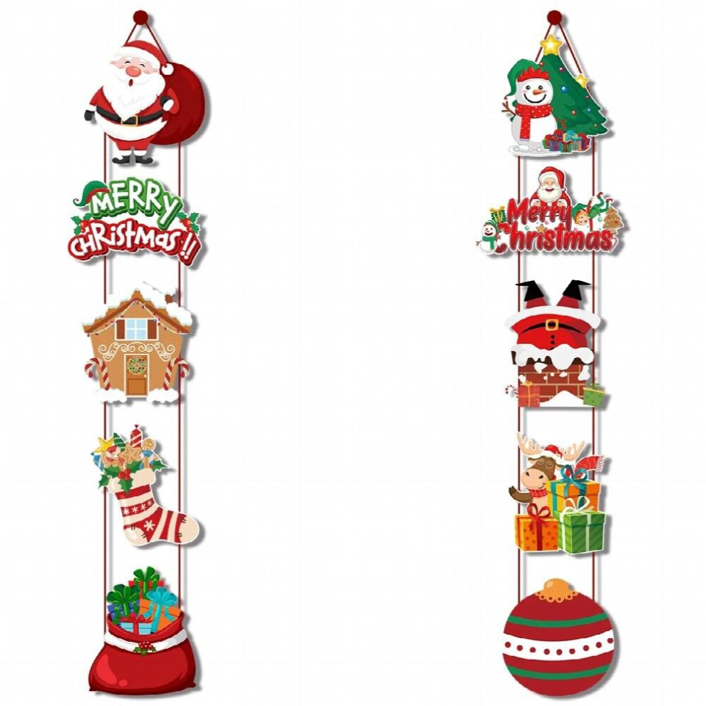 Merry Christmas Hanging Door Banner Santa Claus Snowman Couplet Christmas Decorations For Home Xmas Navidad Year noel-image-OPC-PD22F6X-NEW