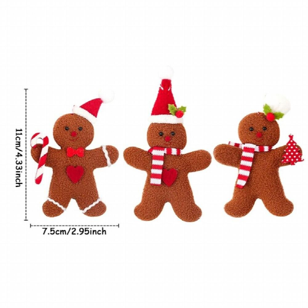 3pcs Christmas Decoration Gingerbread Man Doll Pendants Xmas Tree Hanging Ornaments for Home Year Gift-image-OPC-PD22G2Z-NEW