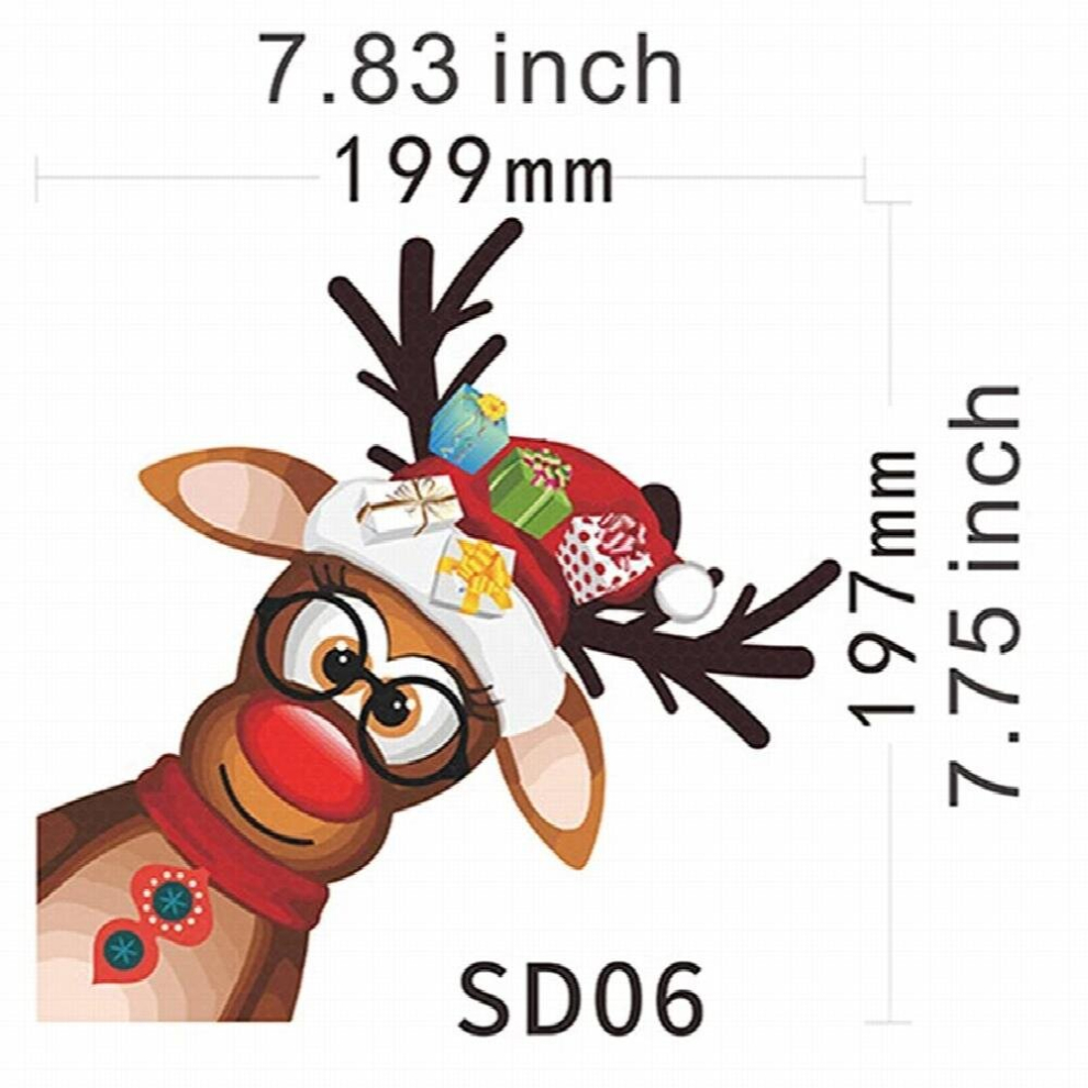 Christmas Decoration Car Sticker Magnetic Decal Refrigerator Magnets Bulb Santa Claus Snowman Reflective Sticker Car Decor Light 885678777030