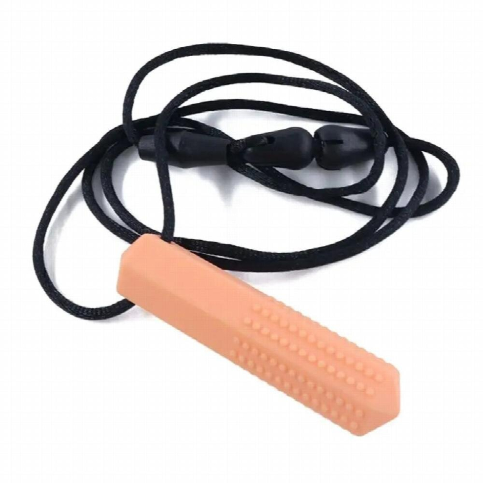 Baby Silicone Teether Kids Chew Necklace Sensory Chewy Pendant Teething Toys for Autism ADHD Special Needs Stick Bite Toys