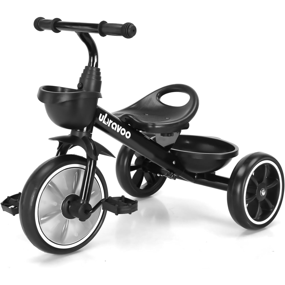 (Black) UBRAVOO Kids Trike Toddler Tricycle, 2.5 to 5/2-4 Years