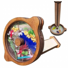 Kids Wooden Magic Rotating Kaleidoscope For Fillable Kaleidoscope Natural DIY Kit For Birthday Christmas Party Gift