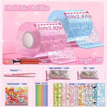 2 Roll Glitter Nano Tape DIY Toy, DIY Craft Pinch Toy, Halloween, Christmas, Thanksgiving gifts, DIY Decompression Toys