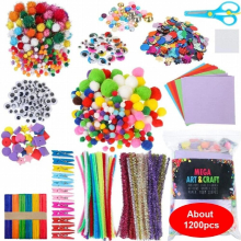 Arts and Crafts Supplies for Kids Crafts Toys with Sequins Diamond Sticker Foam All in One DIY School Crafting Project for Kids