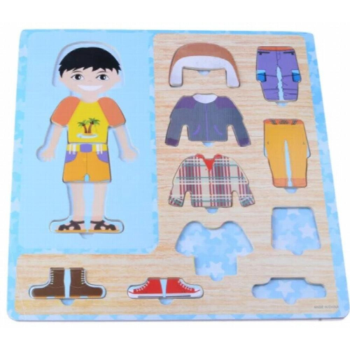 Wooden Children Dress-Up Puzzle,Boy And Girl Changing Clothes Jigsaw ...