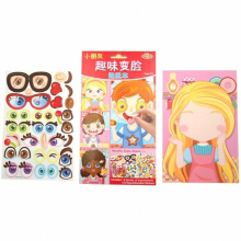 9PCS/SET DIY Stickers Make-a-Face Princess Animal Dinosaur Assemble Toys Children Puzzle Games for Girls Kids Training GiftS GXE
