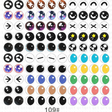 (109 White-6mm) 50Pcs 6/8/10/12mm Doll Glass Eye Round Dragon Cat Eyes In Pairs Flatback Cabochons Decoration Keychain DIY Accessories