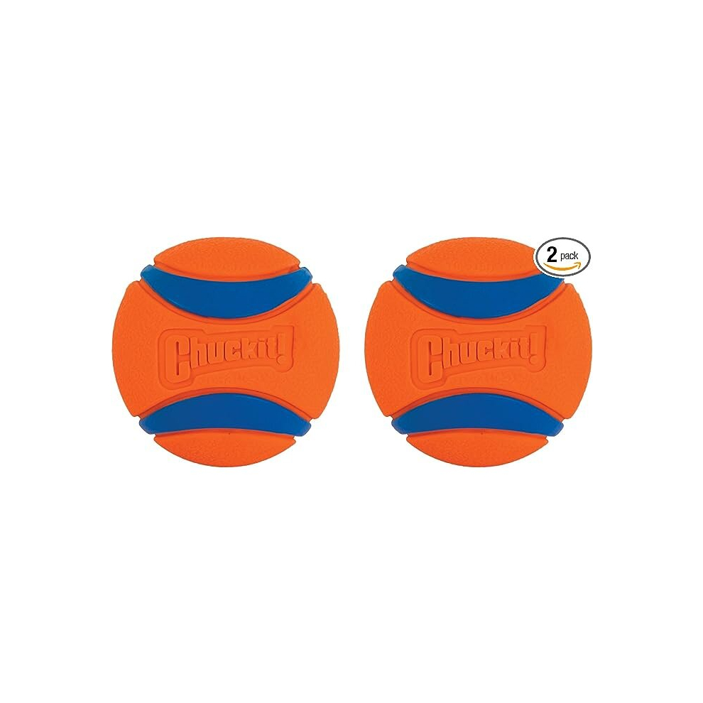 ChuckIt! Ultra Ball Dog Toy, Durable High Bounce Floating Rubber Dog Ball, Launcher Compatible Toy For Dogs, Medium (Pack of 2)