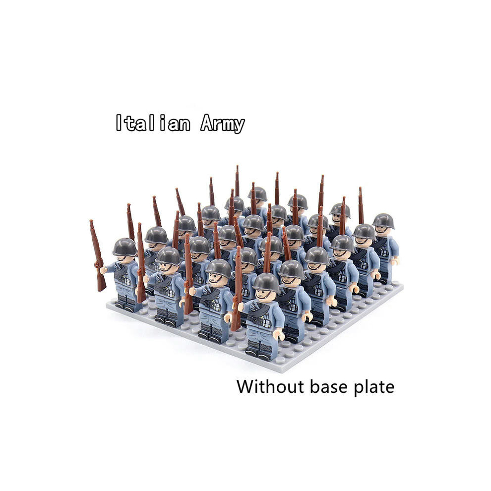 (H Without base plate) 24pcs/lot WW2 Military Soldier Array Soviet US UK China Building Blocks Bricks Figures Children's War Mini Toys Christmas Gifts-image-OPC-PD22QYK-NEW