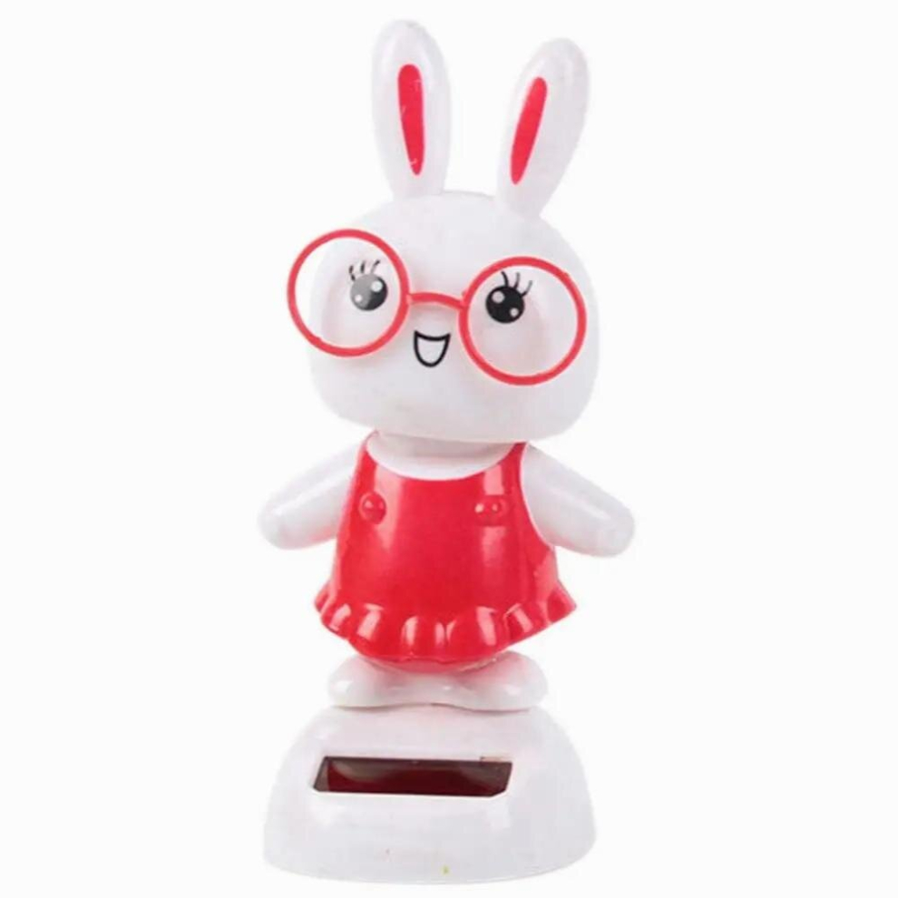 Solar Powered Toys Swinging Dancing Cartoon Animal Bunny Toys Car Dashboard Auto Interior Ornament Decorations 885678805870