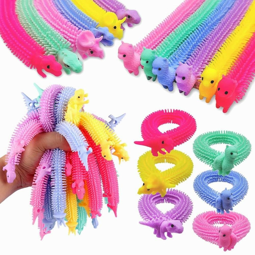 5PCS Stretchy Fidget Toy Colorful Stretchy Strings Sensory Fidget Worm ...