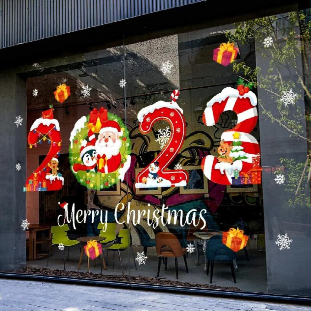 year Merry Christmas Window Stickers Christmas Decorations For Home Santa Wall Sticker Decals Xmas Party Navidad Decor-image-OPC-PD22RHV-NEW