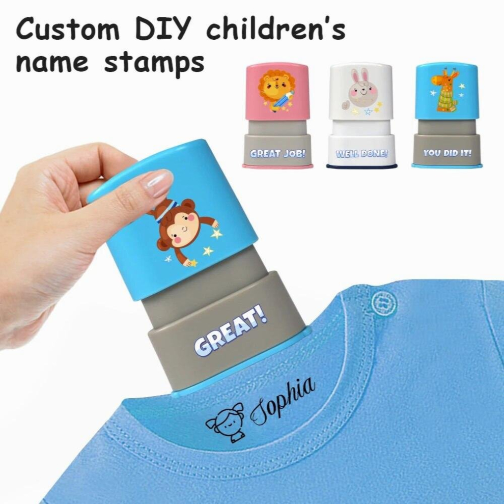 Animals Stamp Custom Name ChildrenS Seal For Baby Student Clothes Chapter ChildrenS Seal Personalized Names Stamp