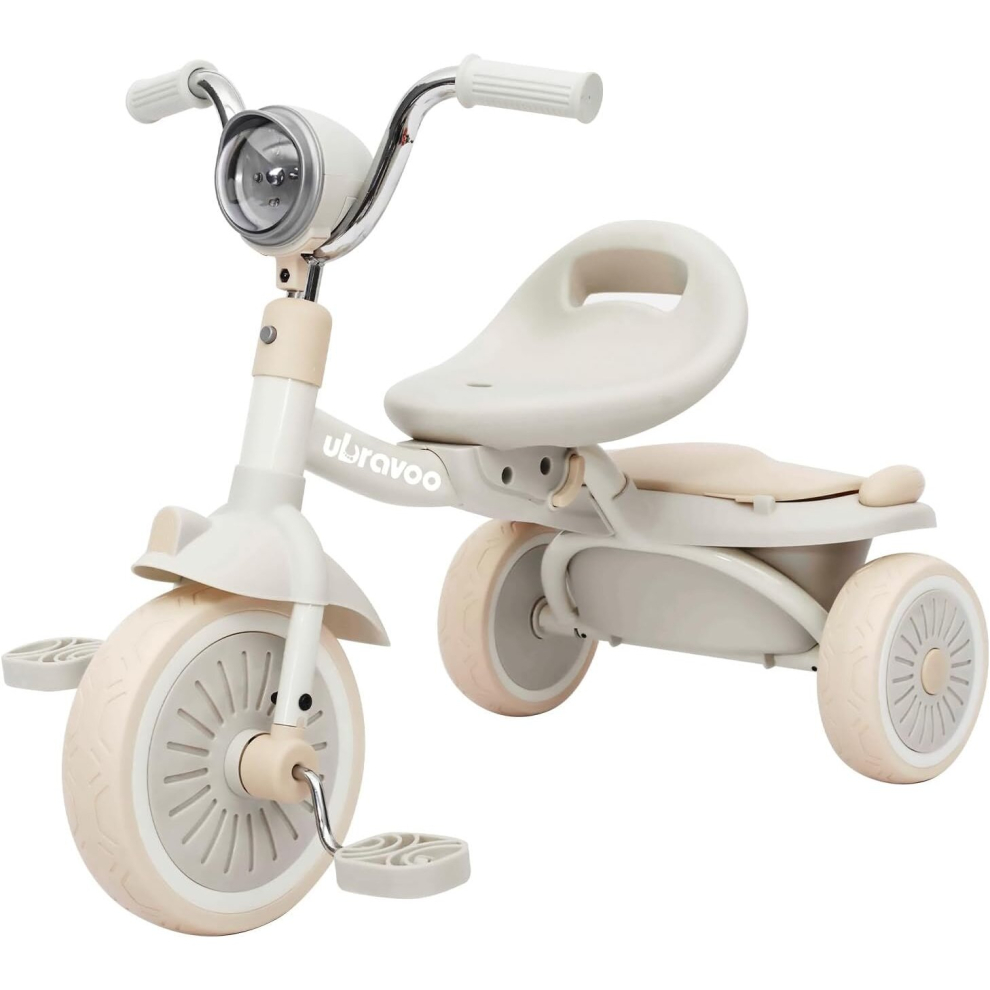 (White) UBRAVOO Baby Foldable Tricycle Bike,Low the Center Gravity,Rollover Prevent ,1-5 Years