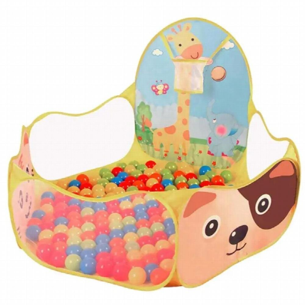 Baby Ball Pool Baby Play Tent Portable Baby Ball Ocean Pool and Basketball Hoop Animal Theme