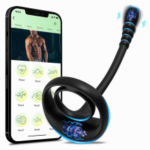 Masturbastion Toy APP Bluetooth Prostate Vibrator Testicle Massage Anal Butt Plug Cock Penis Ring Male Cocking for Men Sextoy