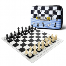 Chess Set Tournament Chess With Silicone Board Games Foldable Travel Chess Pieces Board Game Puzzle Kids Toy