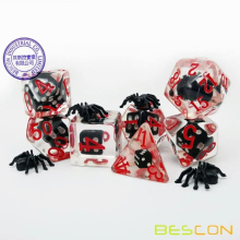 Bescon Novelty Spider Polyhedral Dice Set, Spider RPG Dice set of 7