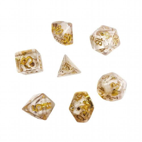 7 Pieces Polyhedral Dicess Set Built in Skull for Tabletop Game Math Game Role Play 2