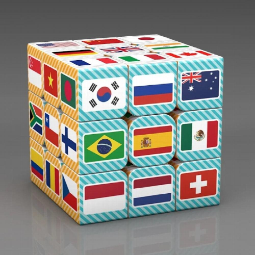3x3x3 Magic Puzzle Cube National Flag Pattern Cube Childrens Educational Toys