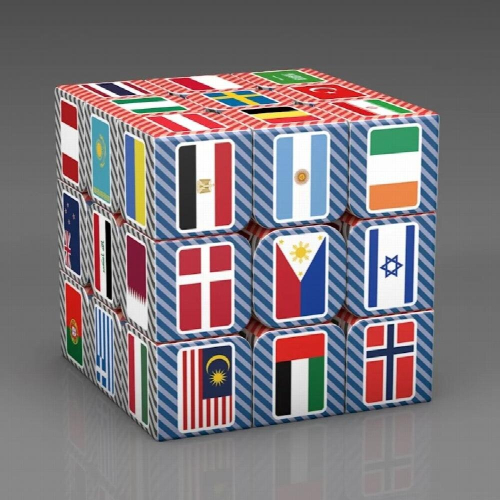 3x3x3 Magic Puzzle Cube National Flag Pattern Cube Childrens Educational Toys 1