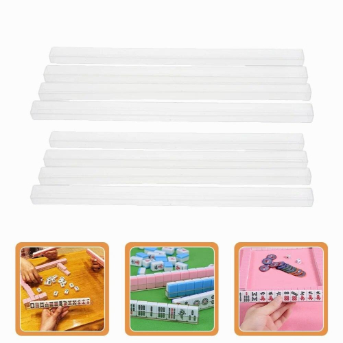 8Pcs Convenient Mini Mahjong Holders Clear Plastic Mahjong Display Rack for Mahjong Game 1