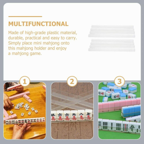 8Pcs Convenient Mini Mahjong Holders Clear Plastic Mahjong Display Rack for Mahjong Game 2