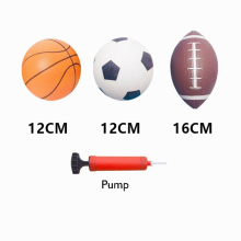 Sports Balls with Hand Pump for Kids Rubber Sport Ball Toy Set Football Soccer Basketball Playground for Fun Outdoors Backyard