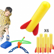 Flying Rocket Rocket Light Foot Step on The Launcher Cylinder Outdoor Double Parent-child Childrens Toys