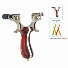 Powerful Slingshot With Laser Stainless Steel Slingshot Wooden Handle Strong Flat Rubber Band 8mm Magnetic Ball Shooting